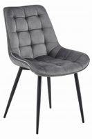 Krzesło BERA - ciemny szary aksamit / nogi czarne x 4