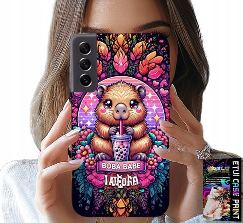 ETUI DO SAMSUNG GALAXY S22 - SŁODKA KAPIBARA Z SZEJKIEM, SUPER WZORY na Arena.pl