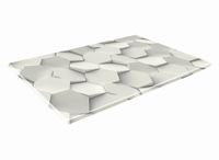 SZKLANA DESKA KUCHENNA 40x30 314b Geometria biała