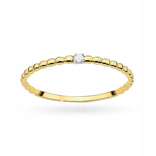 ZŁOTY DELIKATNY PIERŚCIONEK pr. 585 Obrączka z Kuleczek r.11 14k na Arena.pl