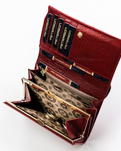 elegancki portfel damski ze wzorem wężowej skóry rfid - peterson na Arena.pl