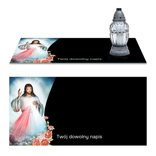 SZKLANA PODSTAWKA POD ZNICZE TWÓJ DOWOLNY TEKST 60x30cm 572d na Arena.pl