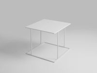 Stolik kawowy WALT METAL 50 - biały, styl industrialny, stolik nocny