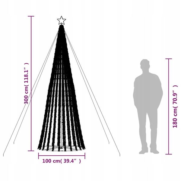 Choinka LED 688 LED Kolorowa 300 cm zdjęcie 2