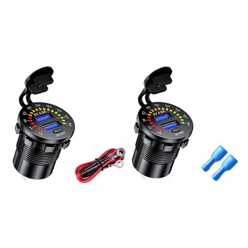ŁADOWARKA SAMOCHÓD 2x USB 4.8A WOLTOMIERZ MIERNIK na Arena.pl