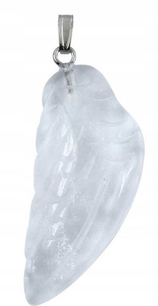 Skrzydło Anioła - zawieszka z kamienia naturalnego - Kryształ górski (3,5 c zdjęcie 1