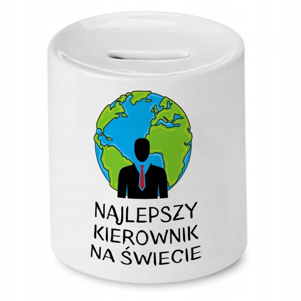 Skarbonka Dla Kierownika Najlepszy Na Świecie Z Nadrukiem Ze Zdjęciem zdjęcie 1