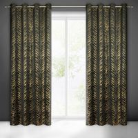 Zasłona gotowa na przelotkach SARA 140x250 Eurofirany czarno/złota