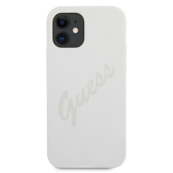 Guess GUHCP12SLSVSCR iPhone 12 mini 5,4" kremowy/cream hardcase Script zdjęcie 3