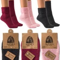 CIEPŁE SKARPETKI WEŁNIANE GRUBE ZIMOWE skarpety damskie NATURALNE ALPAKA