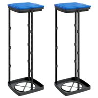 Stojaki na worki na śmieci, 2 szt, czarno-niebieskie, 120 L, PP