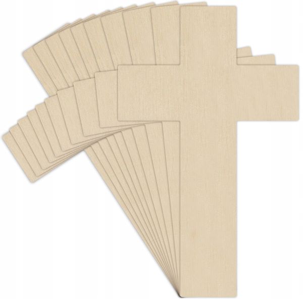 10 x Krzyż ozdoby sklejka dekor decoupage 10 x 6cm zdjęcie 1
