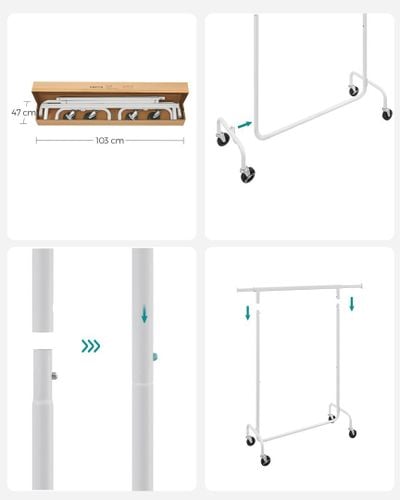 Wieszak na Ubrania na Kółkach - HSR011W01V1 na Arena.pl