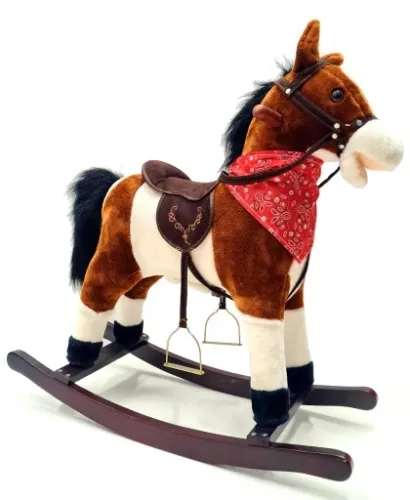 ŚPIEWAJĄCY KOŃ NA BIEGUNACH 74cm DUŻY BUJANY KONIK na Arena.pl