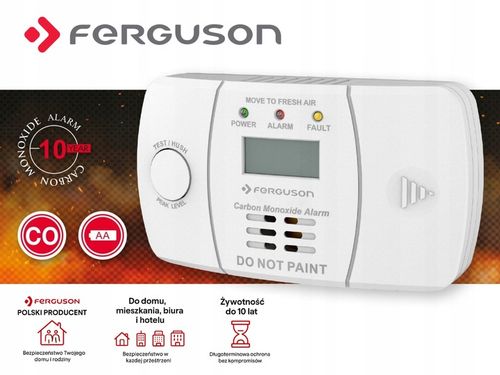 FERGUSON Czujka Czadu i Tlenku Węgla FACO1 - Certyfikowany Czujnik CO na Arena.pl