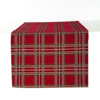 Bieżniki Świąteczny 240cm Czerwony w kratę Boże Narodzenie Nakrycie na stół