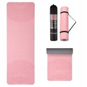 Mata treningowa PILATES DO JOGI fitness wytrzymała podwójna TPE 182x61x0,8c