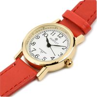 Zegarek damski na rękę pasek skórzany czerwony Perfect 273