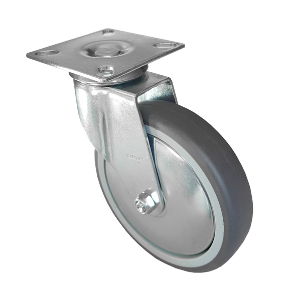 Zestaw jezdny Fi 125, Gumowane, łożysko kulkowe, 2 x z hamulcem + 2 x bez zdjęcie 4