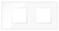 QUADRA RAMKA PODWÓJNA SZKLANA BIAŁA WŁĄCZNIK 2