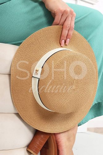 KAPELUSZ SŁOMKOWY LETNI PLAŻOWY MODNY KOBIECY DAMSKI KOBIECY KOLORY 2370 na Arena.pl