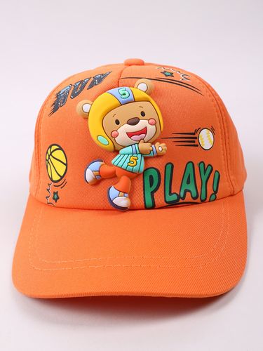 Czapka z daszkiem bejsbolówka dziecięca unisex miś pomarańcz 50-54 YOCLUB na Arena.pl