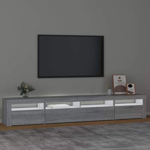 Szafka pod TV z oświetleniem LED, szary dąb sonoma,240x35x40 cm na Arena.pl
