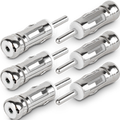 6x Adapter Antenowy Redukcja Wtyk ISO DIN Prosty Adapter Anteny Samochodowy
