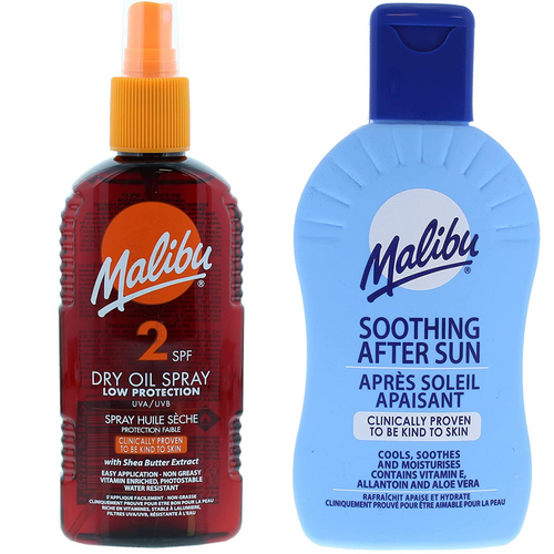 Malibu SPF2 Olejek Brązujący 200ml + Balsam Po Opalaniu 200ml na Arena.pl