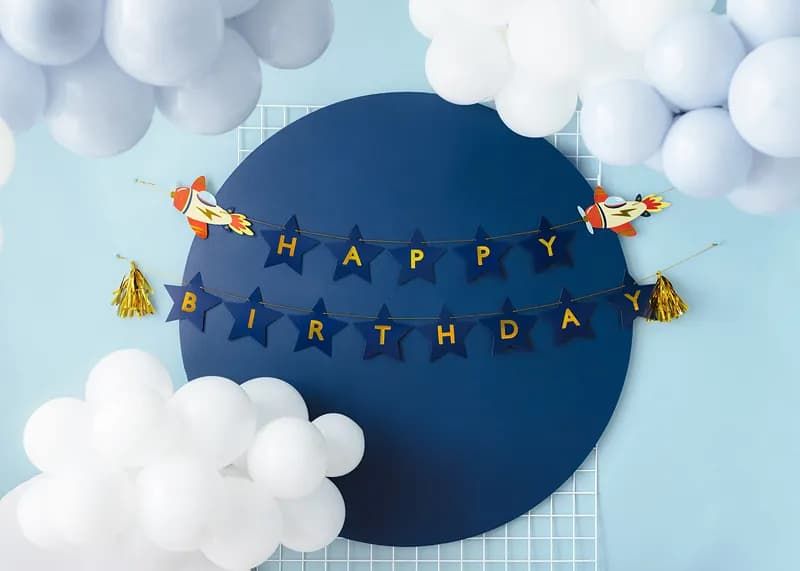 Baner Happy Birthday Samoloty, 250 cm zdjęcie 3