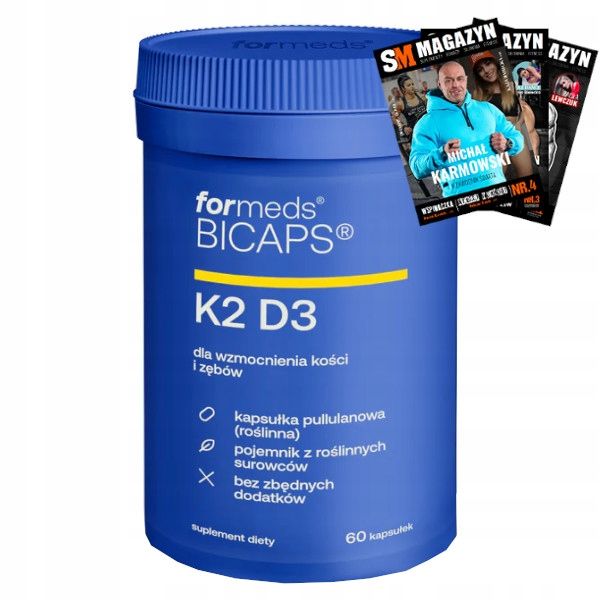 FORMEDS BICAPS WITAMINA K2 MK7 D3 MOCNE KOŚCI ODPORNOŚĆ ZĘBY MIĘŚNIE 60 kap zdjęcie 1