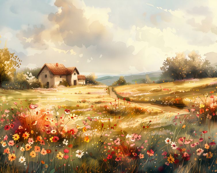 Plakat 76x60,5cm Sielski Domek zdjęcie 1