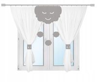 Firana dziecięca CHMURKA z zawieszkami lambrekin DELIKANTA z ażurem 300x150