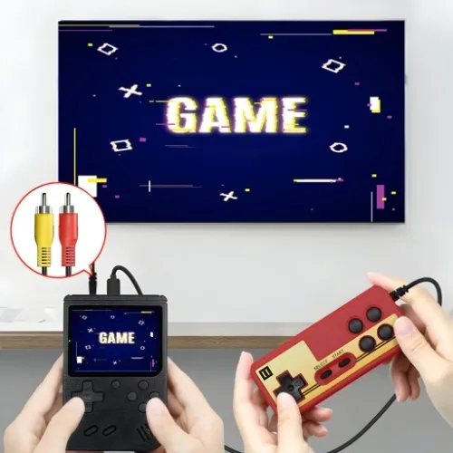 PRZENOŚNA MINI KONSOLA RETRO 400 GIER DO GRY DLA DZIECI + PAD na Arena.pl