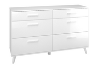 Nowoczesna Komoda z Szufladami 6SZ 138 cm Biały Połysk SIKKO ML