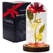 Aurelis Wieczna Róża w Szkle Świecąca LED PREZENT na WALENTYNKI PREMIUM