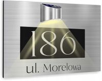 Tabliczka adresowa Tablica numer domu 40x30 z lampką solarną RÓŻNE WZORY