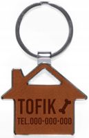 grawer BRELOK SKÓRZANY identyfikator PSA KOTA numer telefonu PERSONALIZACJA