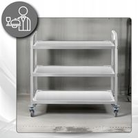 Wózek Kelnerski Cateringowy Restauracyjny S 3-półkowy ze Stali Nierdzewnej