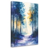 Obraz do salonu sypialni biura, Mglisty Las Akwarelowy 40x60