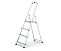 Drabina aluminiowa jednostronna 4 stopnie wytrzymałość 125 kg Magazynuj