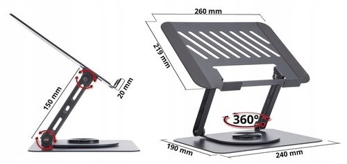 PODSTAWKA POD LAPTOPA 17 REGULOWANA OBROTOWA 360 stopni STOLIK POD LAPTOPA na Arena.pl