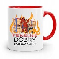 Kubek Czerwony Dla Magazyniera Piekielnie Dobry Z Nadrukiem Ze Zdjęciem