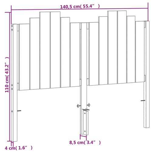 Wezgłowie do łóżka, woskowy brąz, 135 cm, lite drewno sosnowe na Arena.pl