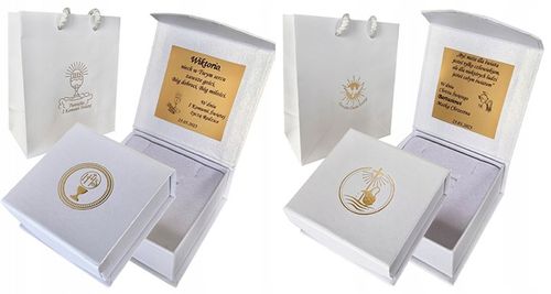 SREBRNY ŁAŃCUSZEK KOMUNIJNY PANCERKA 45CM+ KRZYŻ na Arena.pl