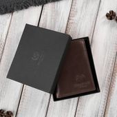 portfel męski skórzany brązowy klasyczny elegancki