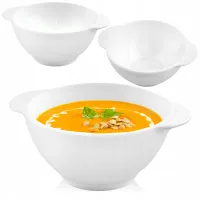 BULIONÓWKA SONIA 500 ML OPALOWA Z UCHWYTAMI MISKA OBIADOWA DO ZUPY KREMU