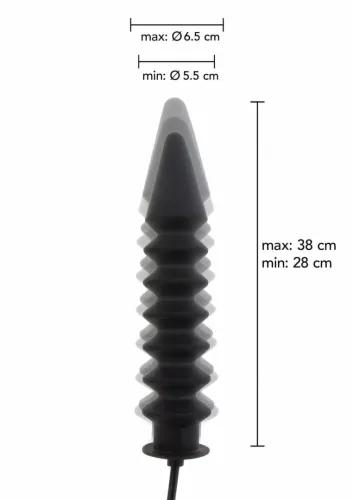 extreme inflatable ribbed plug expert silikonowy, pompowany, czarny na Arena.pl