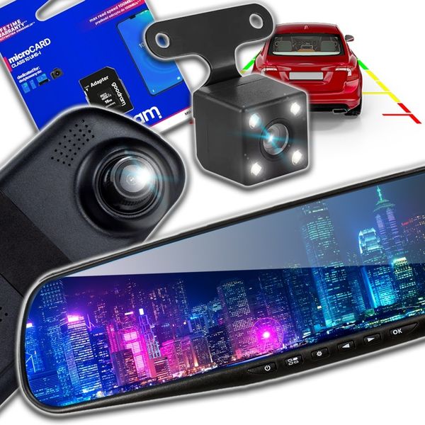 Wideorejestrator lusterko wsteczne microSD GRATIS zdjęcie 1