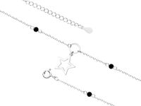 RODOWANA SREBRNA BRANSOLETKA NA NOGĘ GWIAZDKA STAR